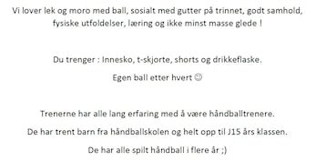 Oppstart håndball 3. klasse gutter